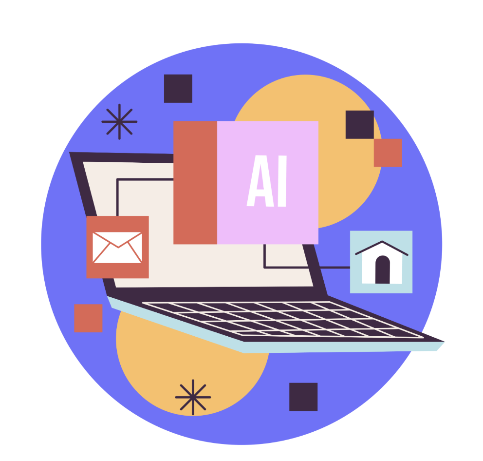  A laptop displaying the word 'ai' symbolizing Personalization and AI-driven Recommendations in the future of design